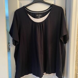 Catherines Women's Classic Black Short Sleeve Top